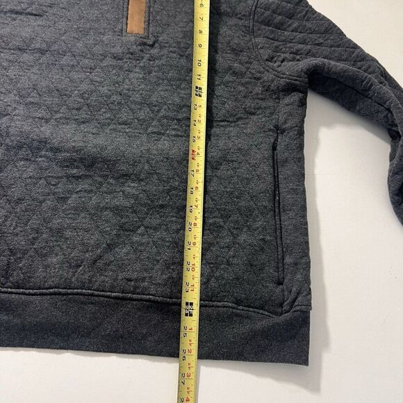 Untuckit Sweatshirt Mens M Gray Quilted 1/4 Zip Pullover Fleece Outdoors Office - Picture 5 of 6